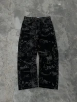 شلوار جین بگ مشکی کاستوم Bershka - Image 4