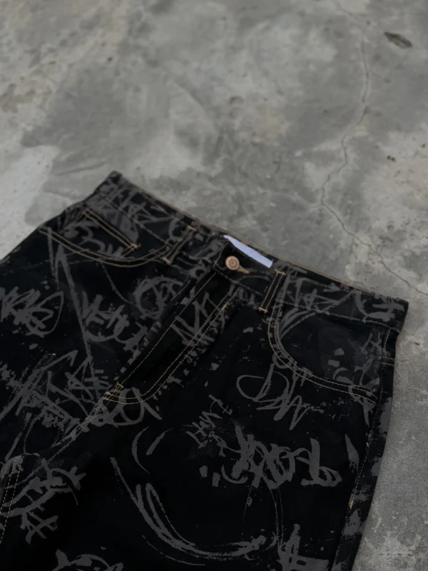 شلوار جین بگ مشکی کاستوم Bershka - Image 5